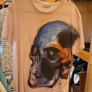 Alexander McQueen Pink Skull Graphic Tee
